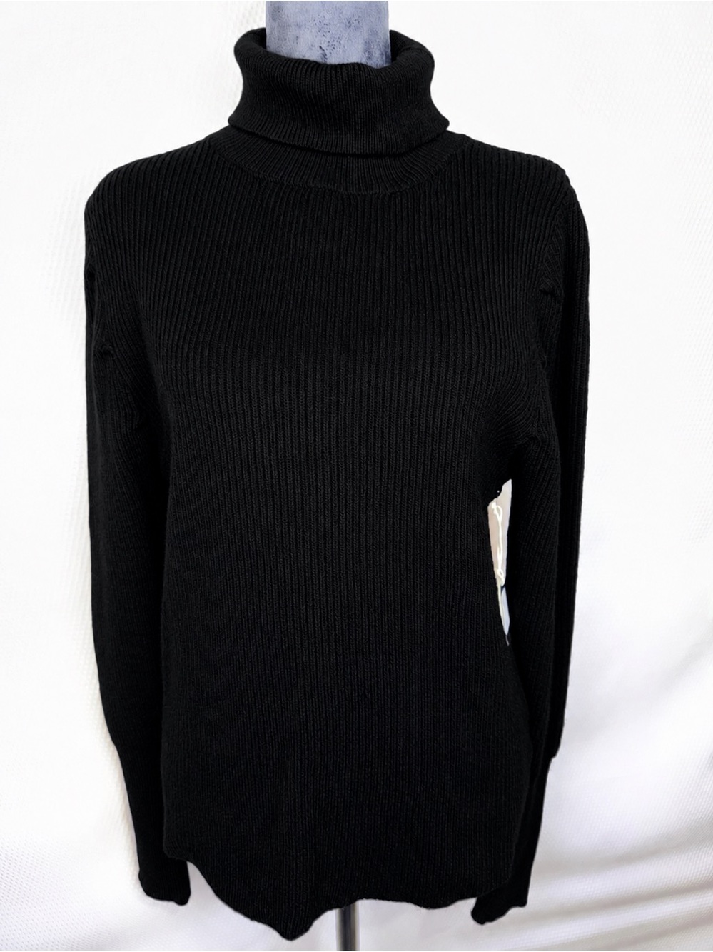 Cocobleu Ribbed Turtleneck  Sweater Black Size Large NWT